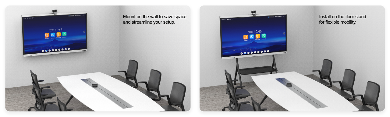 interactive flat panel installation wall mount and mobile stand